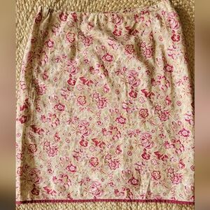 Banana Republic Pink and Cream Floral Pencil Skirt